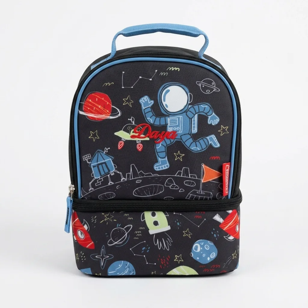 Custom embroidery and decoration by Bossa: embroidery lunch bag