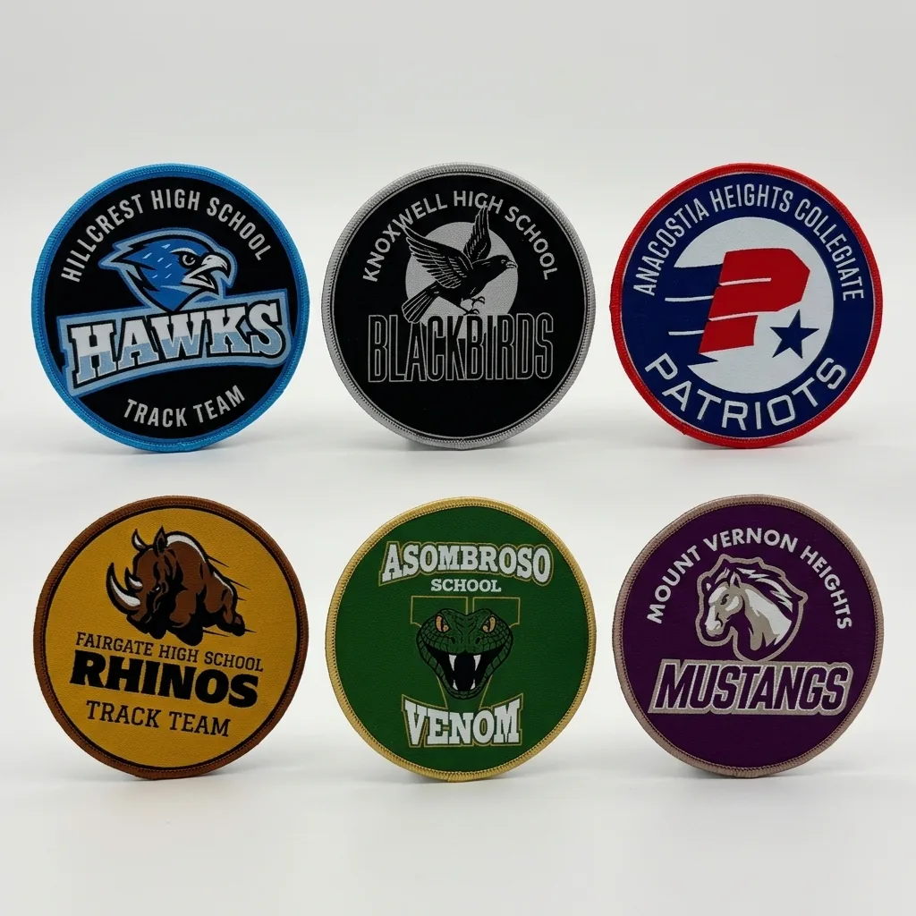 Custom embroidery and decoration by Bossa: crest dtf school